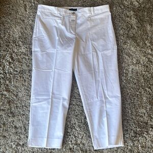 Ann Taylor White Cropped Ankle Pants